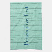 木材のパーソナライズの青いイメージ キッチンタオル (縦)