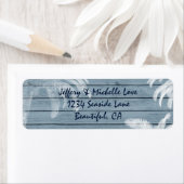 木材のヤシの木素朴のビーチアドレス ラベル (インサイチュ)