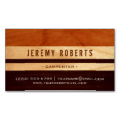 木材のリフォームに使スタイリッシュ用するストライプ大工 マグネット名刺 (正面)