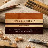 木材のリフォームに使スタイリッシュ用するストライプ大工 マグネット名刺