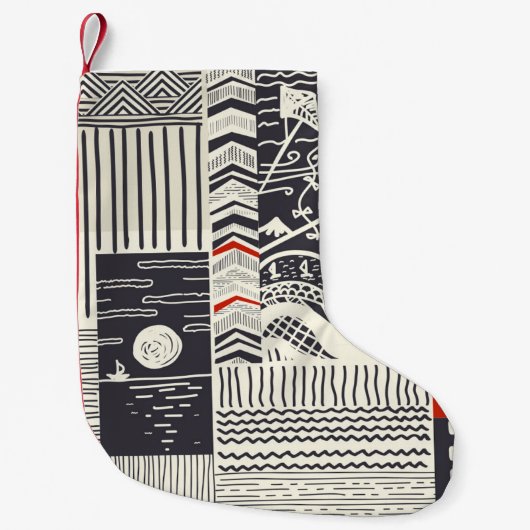 木材の一部を剥いた絵を描緑色、抽象芸術te スモールクリスマスストッキング (正面)