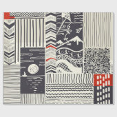 木材の一部を剥いた絵を描緑色、抽象芸術te ラッピングペーパー (フラット)