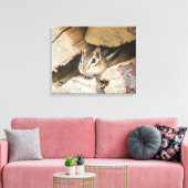 木材の中のチップムンク キャンバスプリント (インサイチュ (リビング))