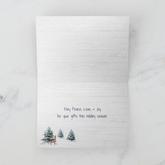 木材の冬の古い納屋 カード (内部)