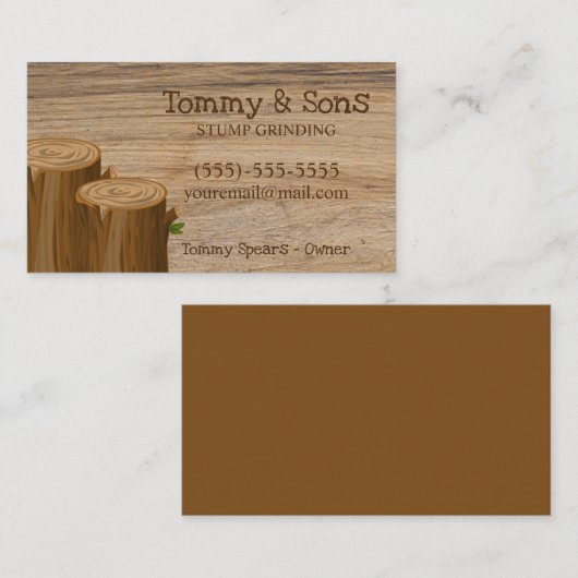 木材の切り株の木取りサービス 名刺 (正面/裏面)