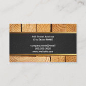 木材の切断 |ブラックレザー金ゴールドトリム名刺 名刺 (裏面)