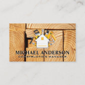 木材の切断 |ホームハードウェアツールロゴ 名刺 (正面)