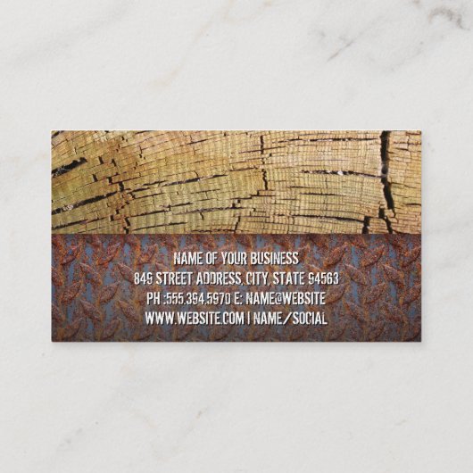 木材の切断 | 鋼製パネル 名刺 (裏面)