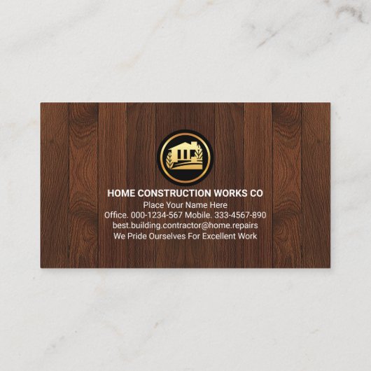 木材の十字線 名刺 (裏面)