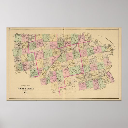 木材の土地3マップ ポスター (正面)