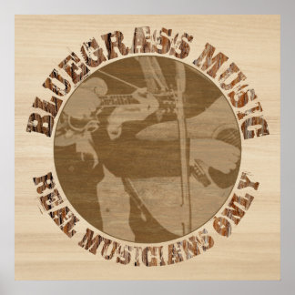 木材の実在Bluegrass音楽ミュージシャン ポスター