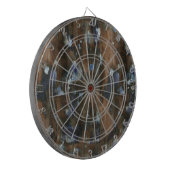 木材の家具の古いテクスチャ ダーツボード (正面左)