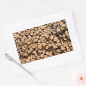 木材の山 長方形シール (封筒)