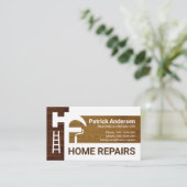 木材の手作りツールのシルエット 名刺 (スタンド正面)