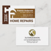 木材の手作りツールのシルエット 名刺 (正面/裏面)