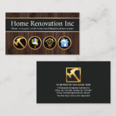 木材の木材の建築アイコン 名刺 (正面/裏面)