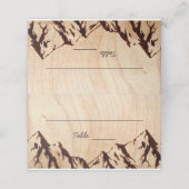 木材の燃えた素朴山結婚の座席表 プレイスカード (外部開封)