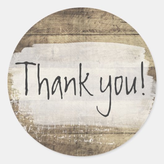 木材の素朴みすぼらしいグランジヴィンテージボード ラウンドシール (正面)