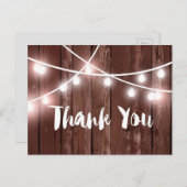 木材の素朴背景デザイン、サンキューカード ポストカード (正面/裏面)