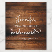 木材の素朴花嫁の提案 ワインラベル (シングルラベル)