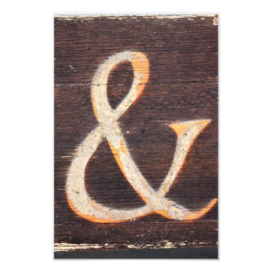 木材の背景のアンパサンド フォトプリント            (正面)