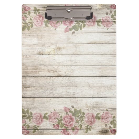 木材の背景モダンヴィンテージエレガントバラピンク クリップボード (正面)