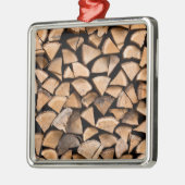 木材の背景 メタルオーナメント (左)