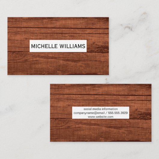 木材の背景 名刺 (正面/裏面)