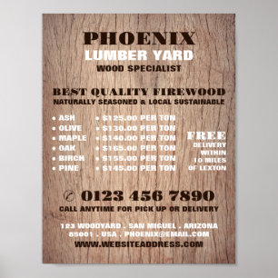 木材の背景、木材/木材/木材ヤード広告 ポスター