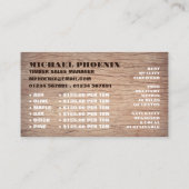 木材の背景、木材/木材/木材ヤード 名刺 (裏面)