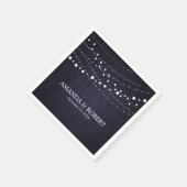 木材の青素朴線結婚灯 スタンダードカクテルナプキン (角)