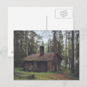 木材はがきのログキャビン ポストカード (正面/裏面)