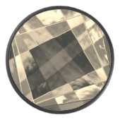 木材やベージュ色のトーンで傾斜した長方形？ アイスホッケーパック (正面)