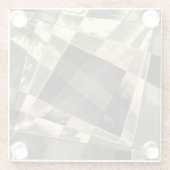 木材やベージュ色のトーンで傾斜した長方形？ ガラスコースター (裏面)