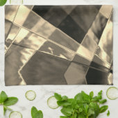 木材やベージュ色のトーンで傾斜した長方形？ キッチンタオル (折り畳み)