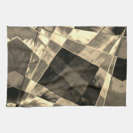 木材やベージュ色のトーンで傾斜した長方形？ キッチンタオル