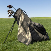 木材やベージュ色のトーンで傾斜した長方形？ ゴルフタオル (グリーン)