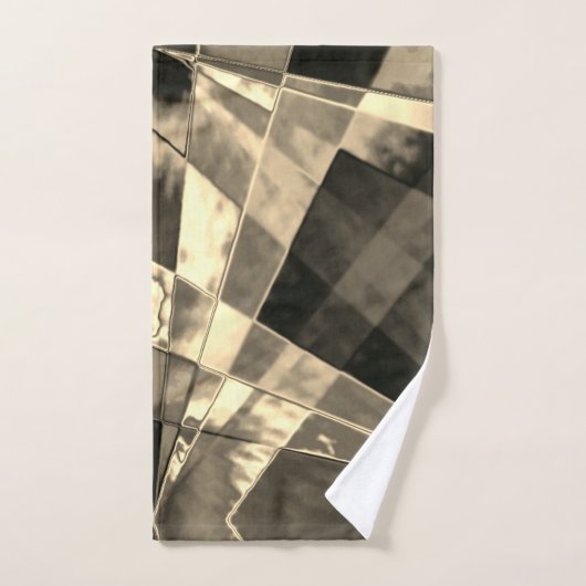 木材やベージュ色のトーンで傾斜した長方形？ バスタオルセット (ハンドタオル)