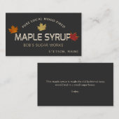 木材を使用したメープルシロップ葉メープル名刺 名刺 (正面/裏面)