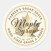 木材を使用したメープルシロップ金ゴールドラベル ラウンドシール (正面)