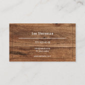 木材を使用する名刺。 名刺 (裏面)