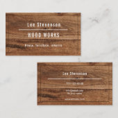 木材を使用する名刺。 名刺 (正面/裏面)