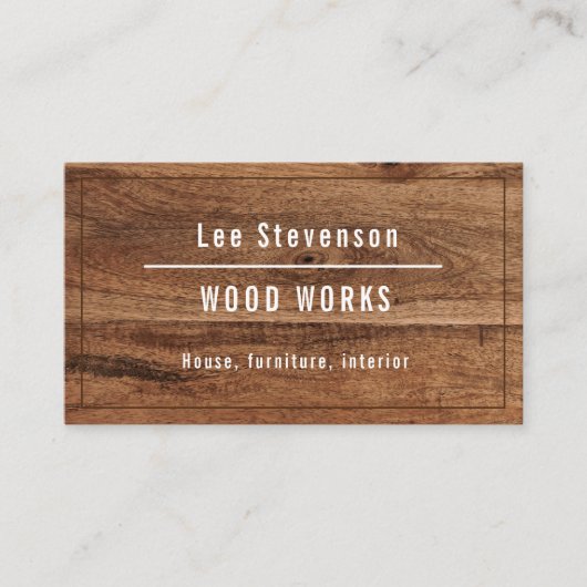 木材を使用する名刺。 名刺 (正面)
