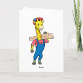 木材を扱うキリン職人 カード (裏面)