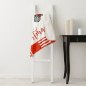 木材を持つヴィンテージ赤トラック付きクリスマスブランケット シェルパブランケット (インサイチュ)