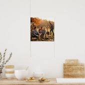 木材を積み重ねる作業 ポスター (キッチン)