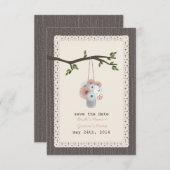 木材インスパイア缶デイジーの日付を保存 セーブザデート (正面/裏面)