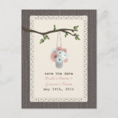 木材インスパイア缶デイジーの日付を保存 案内ポストカード (正面)