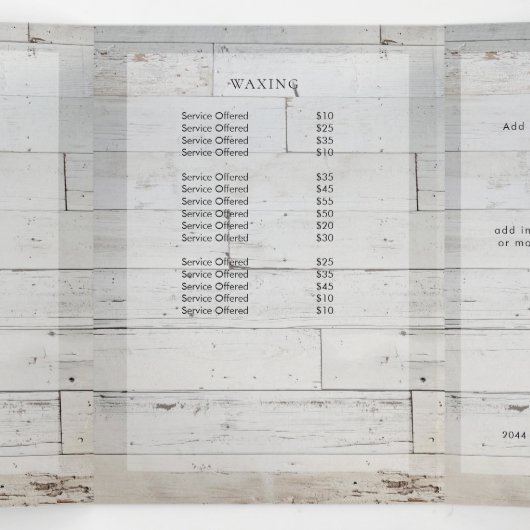 木材エレガントと緑のスパパンフレット 三つ折りカード (内部中)