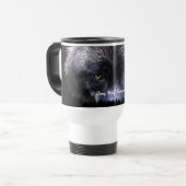 木材オオカミのサポーター狼の目の野生動物ギフトマグ トラベルマグ (正面左)